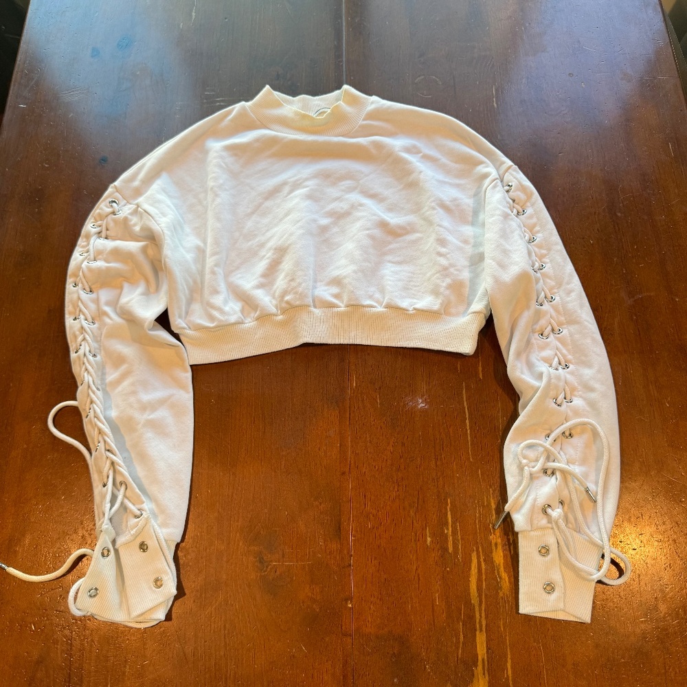 A.O.T.C. White Croptop Sweater